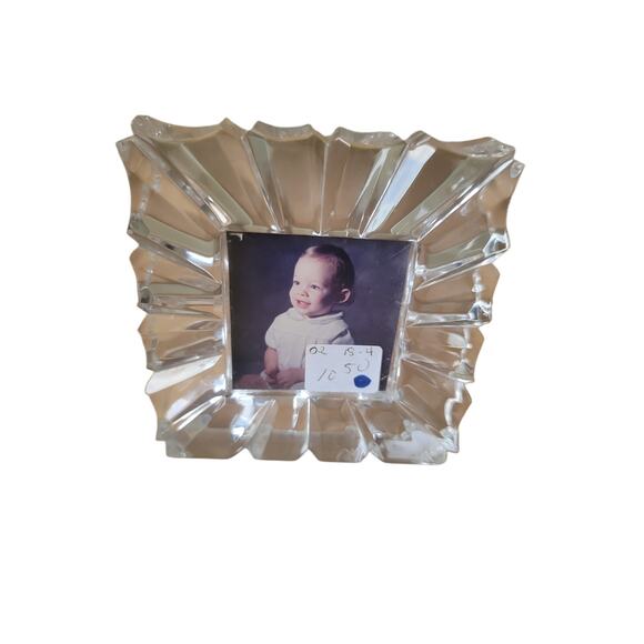 Mikasa Picture Frame Lead Crystal Monarch Clear 3x3 Photo Size - Picture 1 of 5